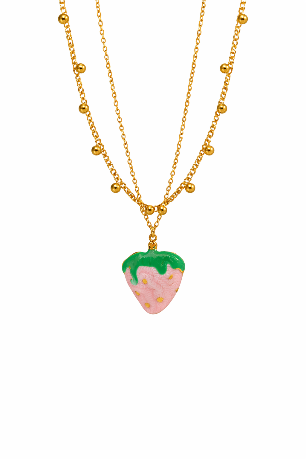 Collier pendentif fraise