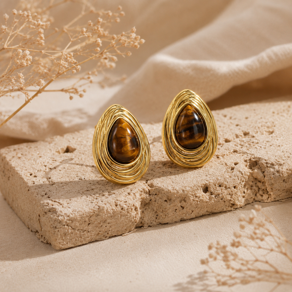 Boucles d'oreilles Œil du Tigre
