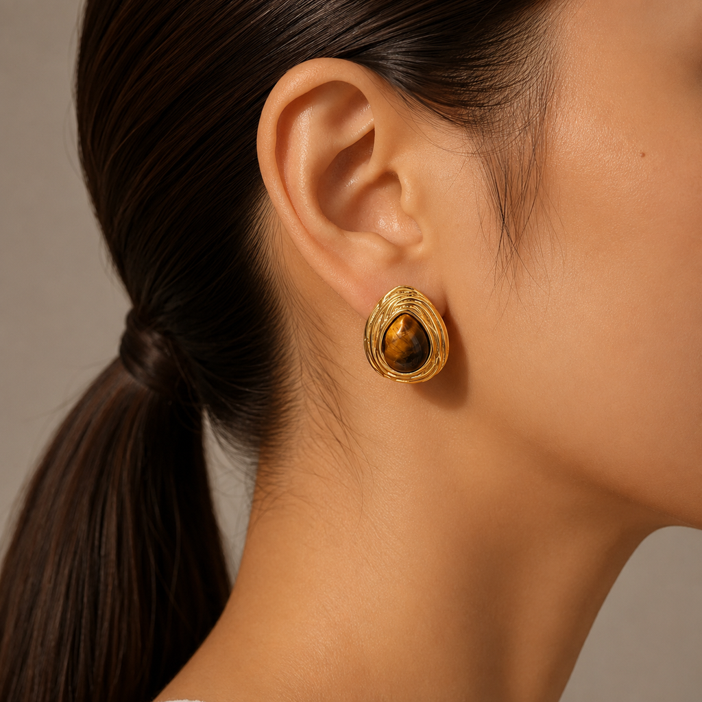 Boucles d'oreilles Œil du Tigre