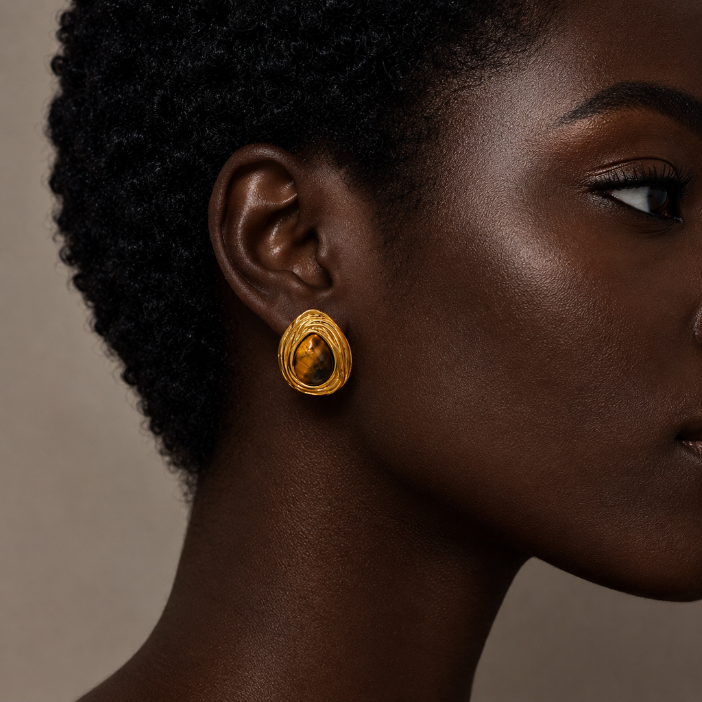 Boucles d'oreilles Œil du Tigre