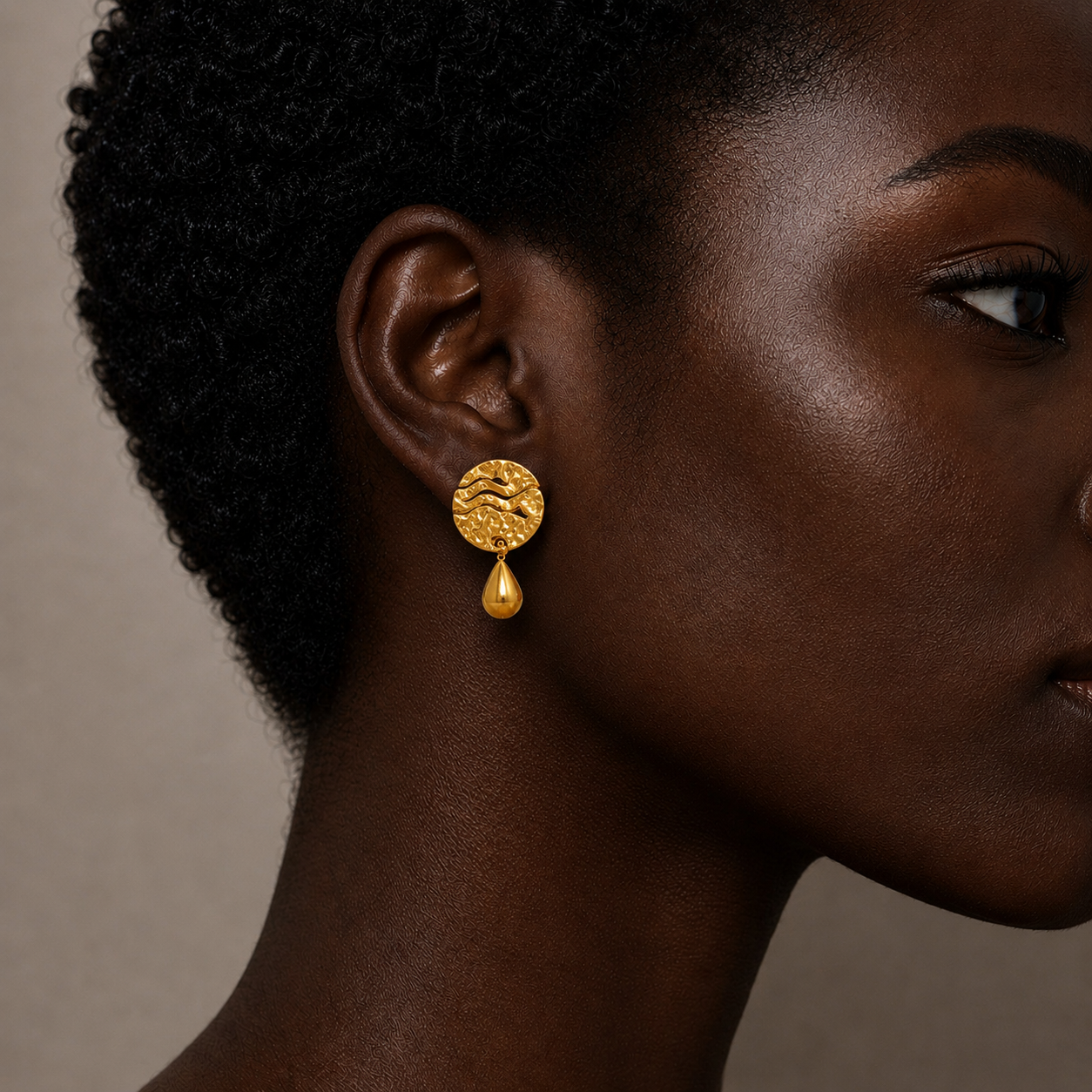 Boucles d'oreilles Goutte Martelée