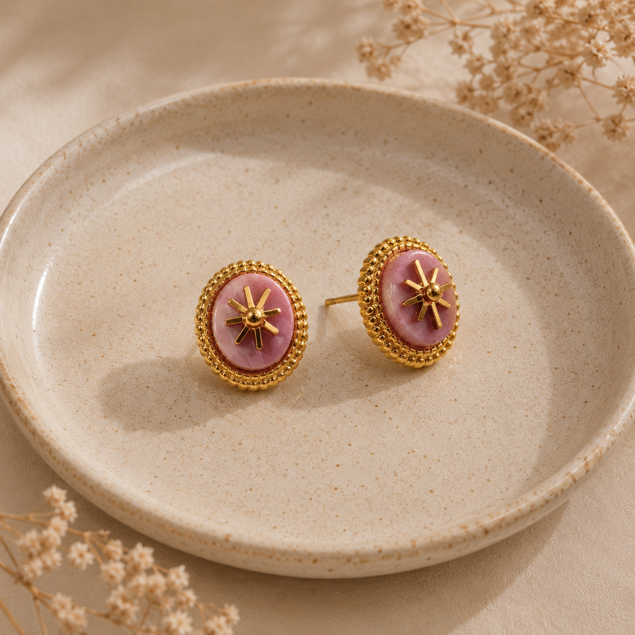 Boucles d'oreilles Étoile Rosée