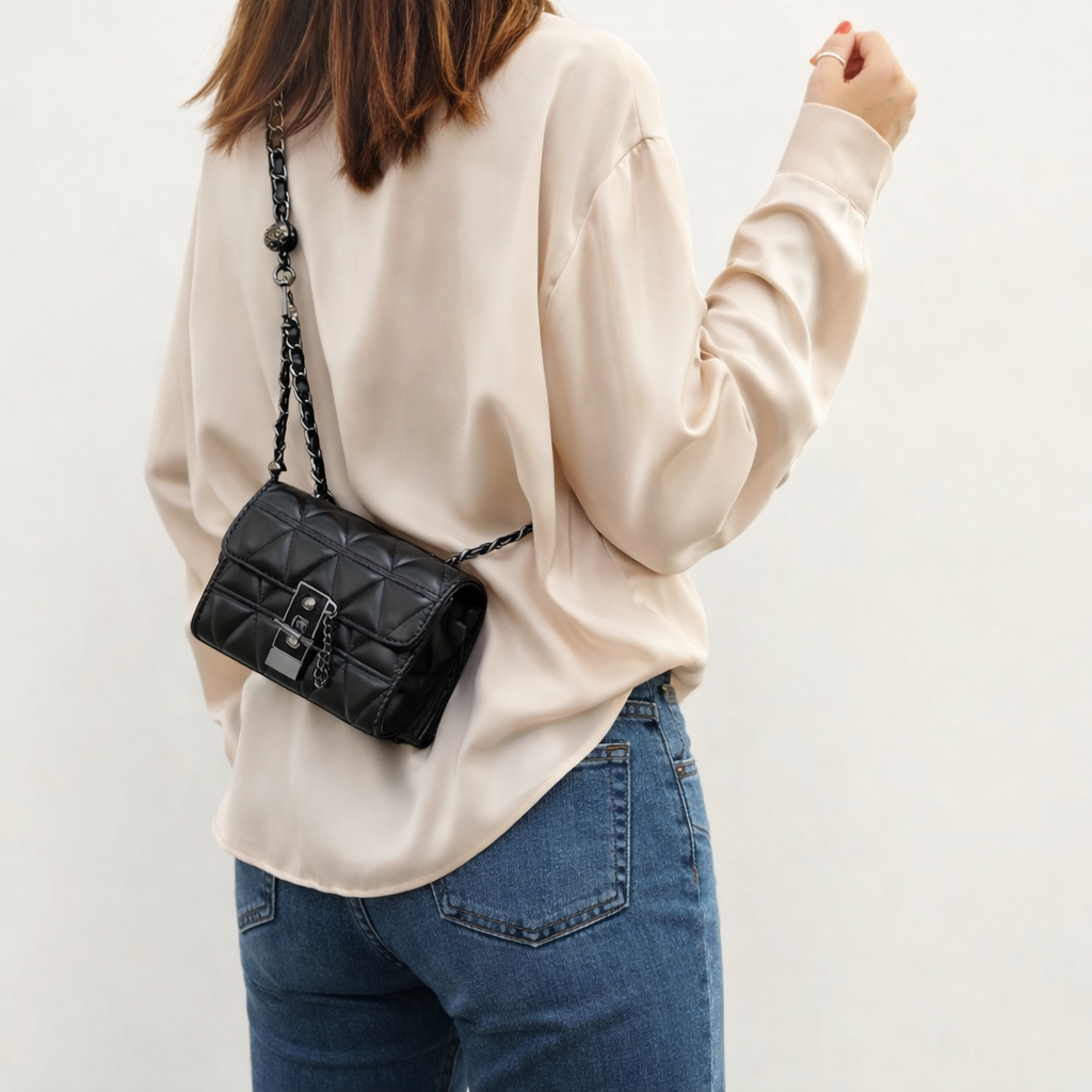 Sac Noir Matelassé