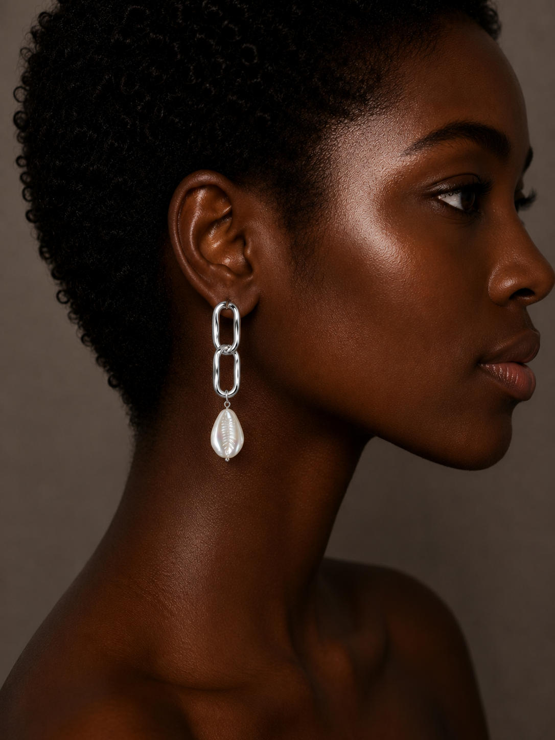 Boucles Perle argentée