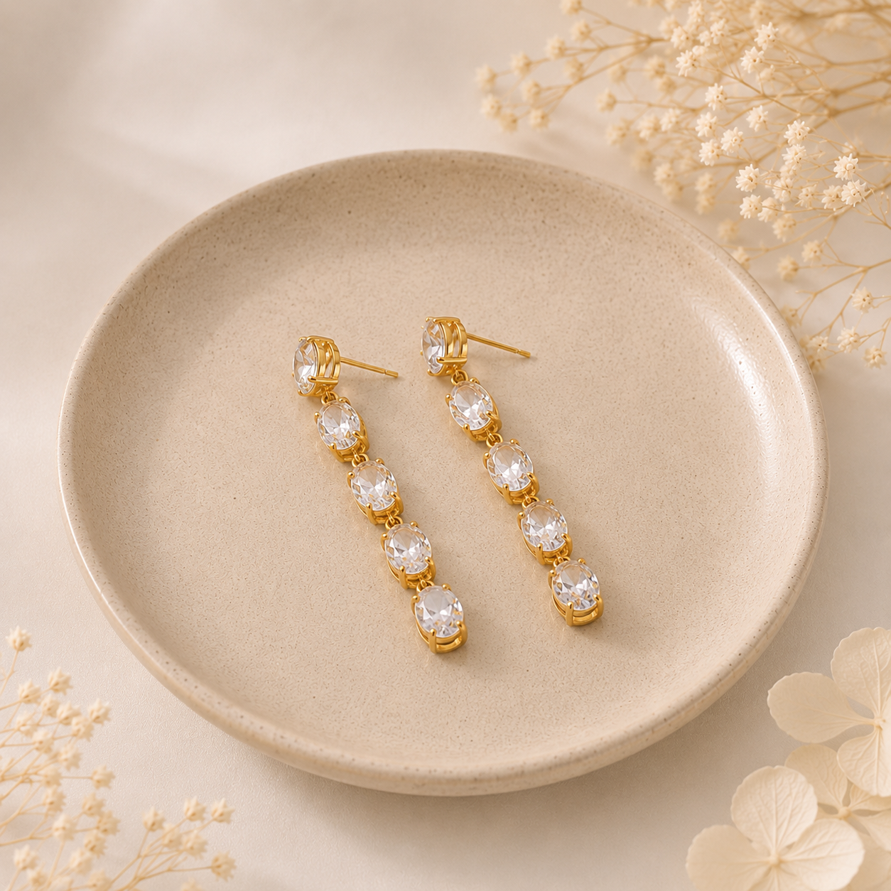 Boucles Cascade Ovale 5 Zircon