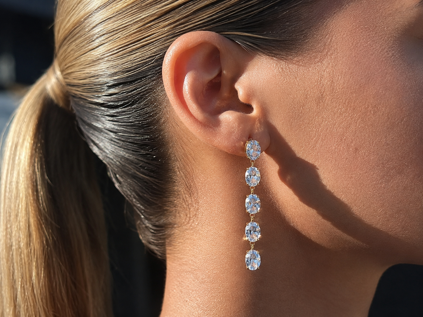 Boucles Cascade Ovale 5 Zircon