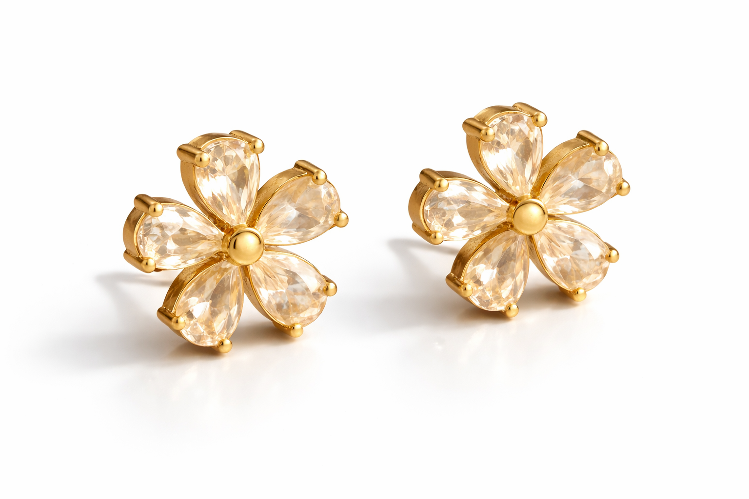 Boucles d’oreilles Fleur Éclat Doré