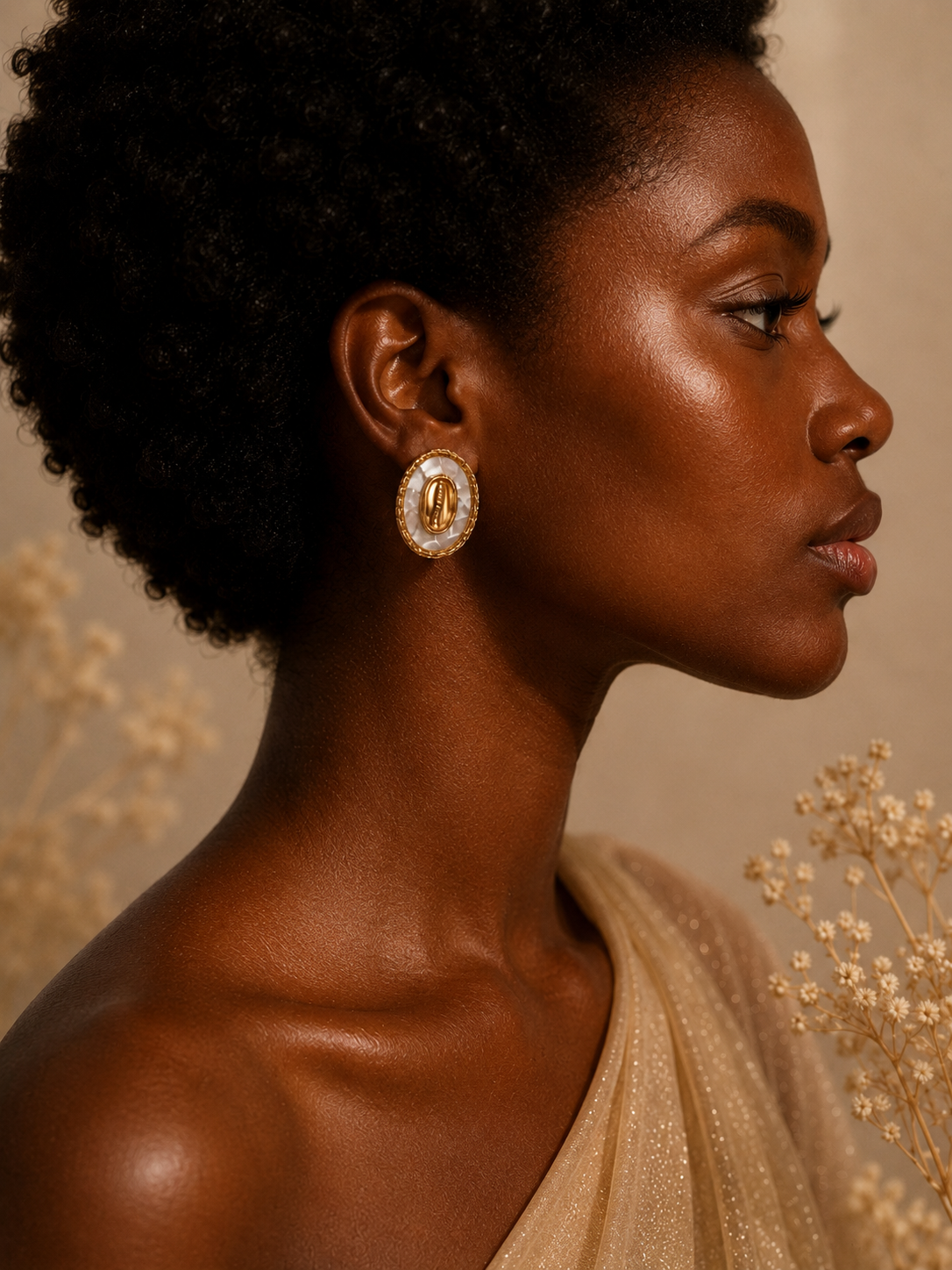 Boucle d'oreilles Cauri Nacré