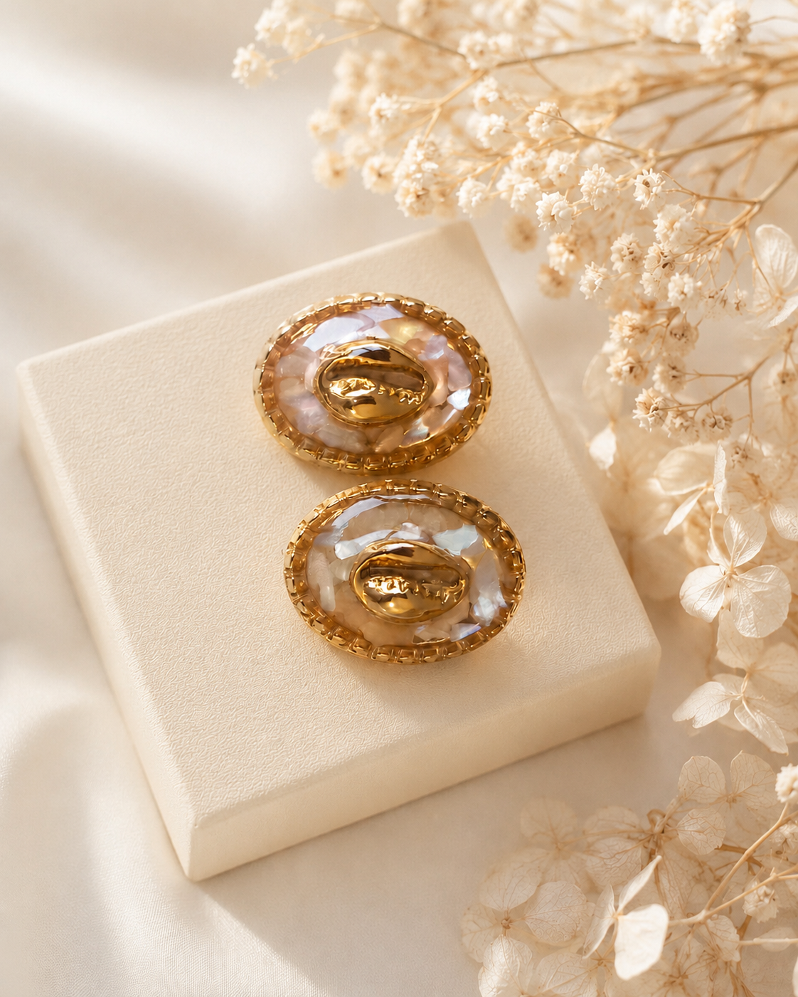 Boucle d'oreilles Cauri Nacré