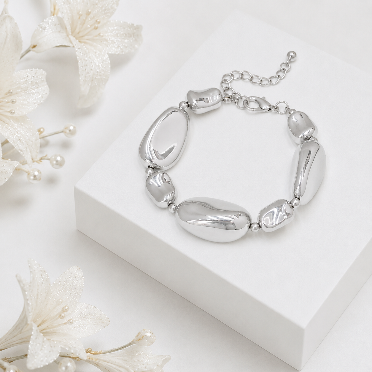 Bracelet Galet Argenté