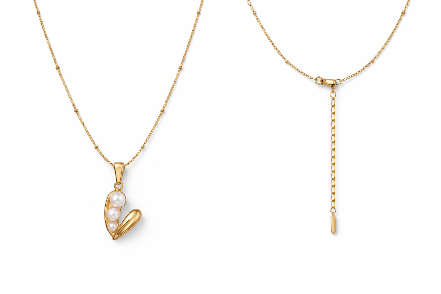 Collier Cœur Perlé Doré