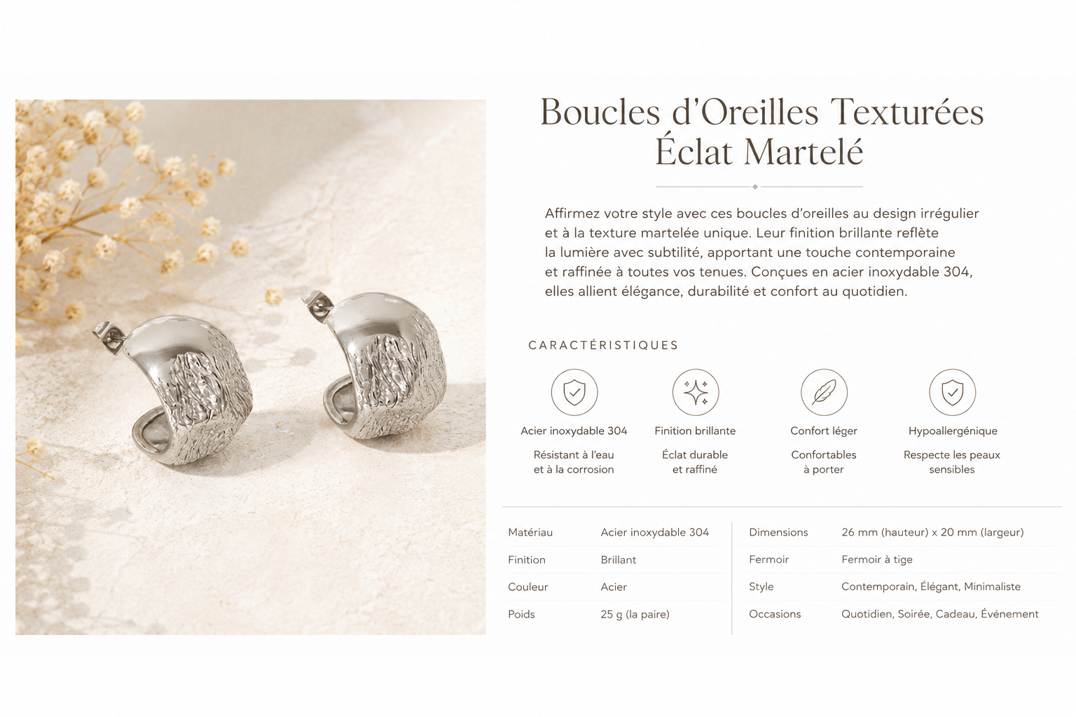 Boucles Eclat Brut