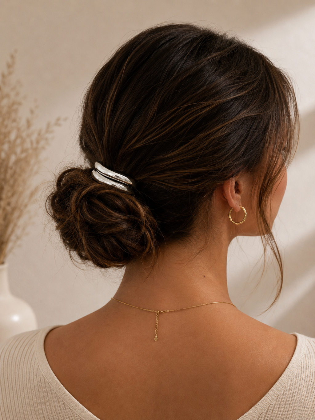 Attache cheveux Argent Épure