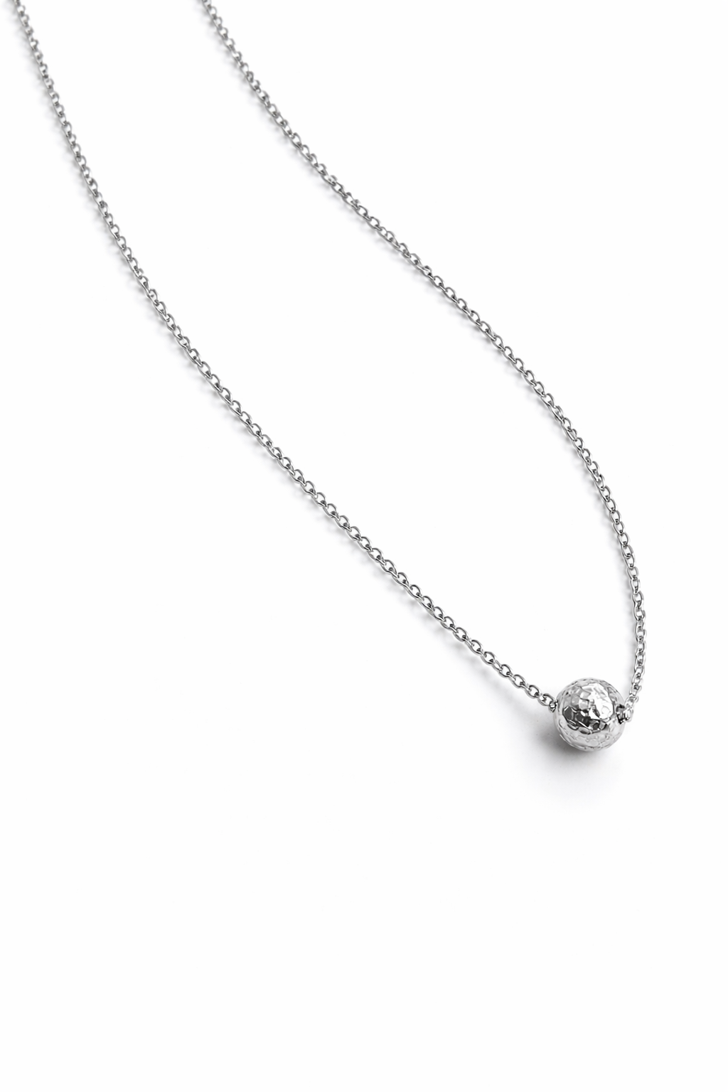 Collier boule martelée – acier inoxydable (or / argent)