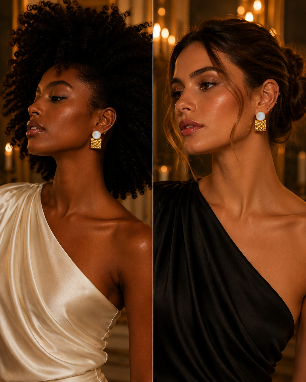 Boucles d'oreilles  Lune Martelée