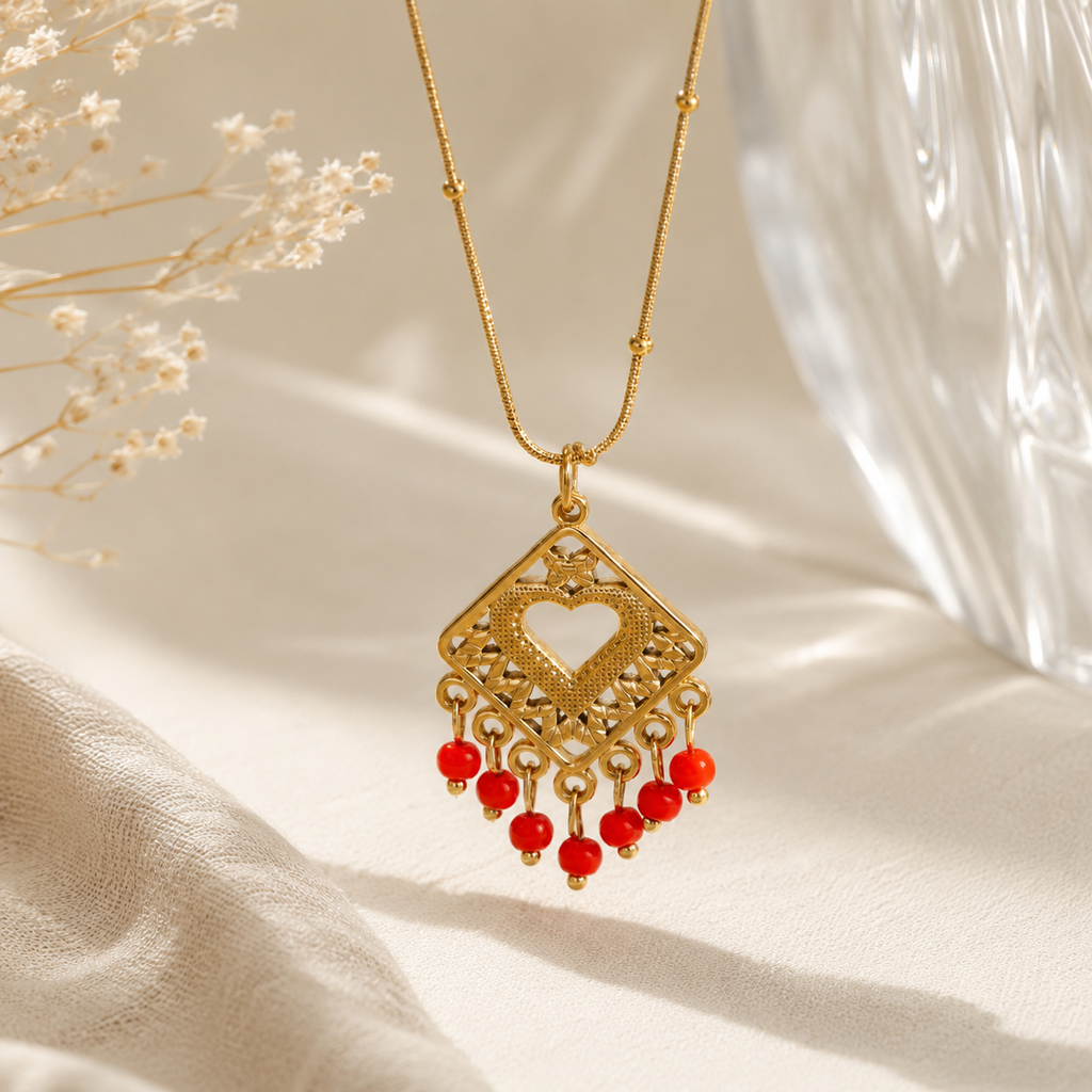 Collier Cœur perlé
