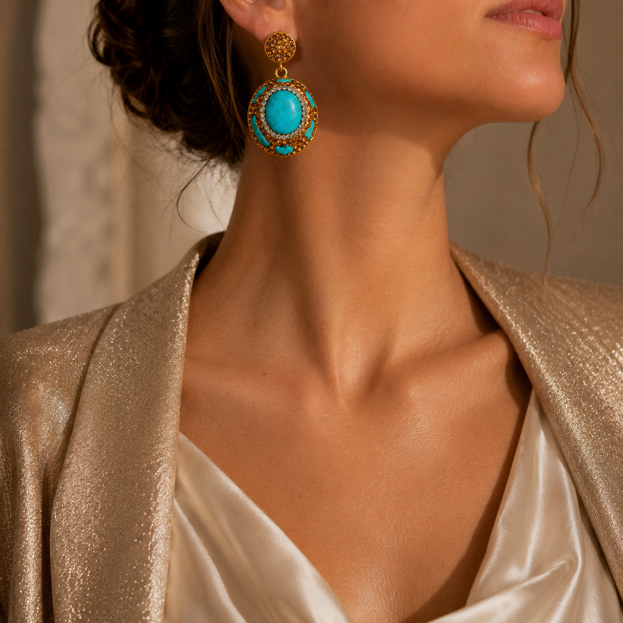 Boucles Turquoise Impériale