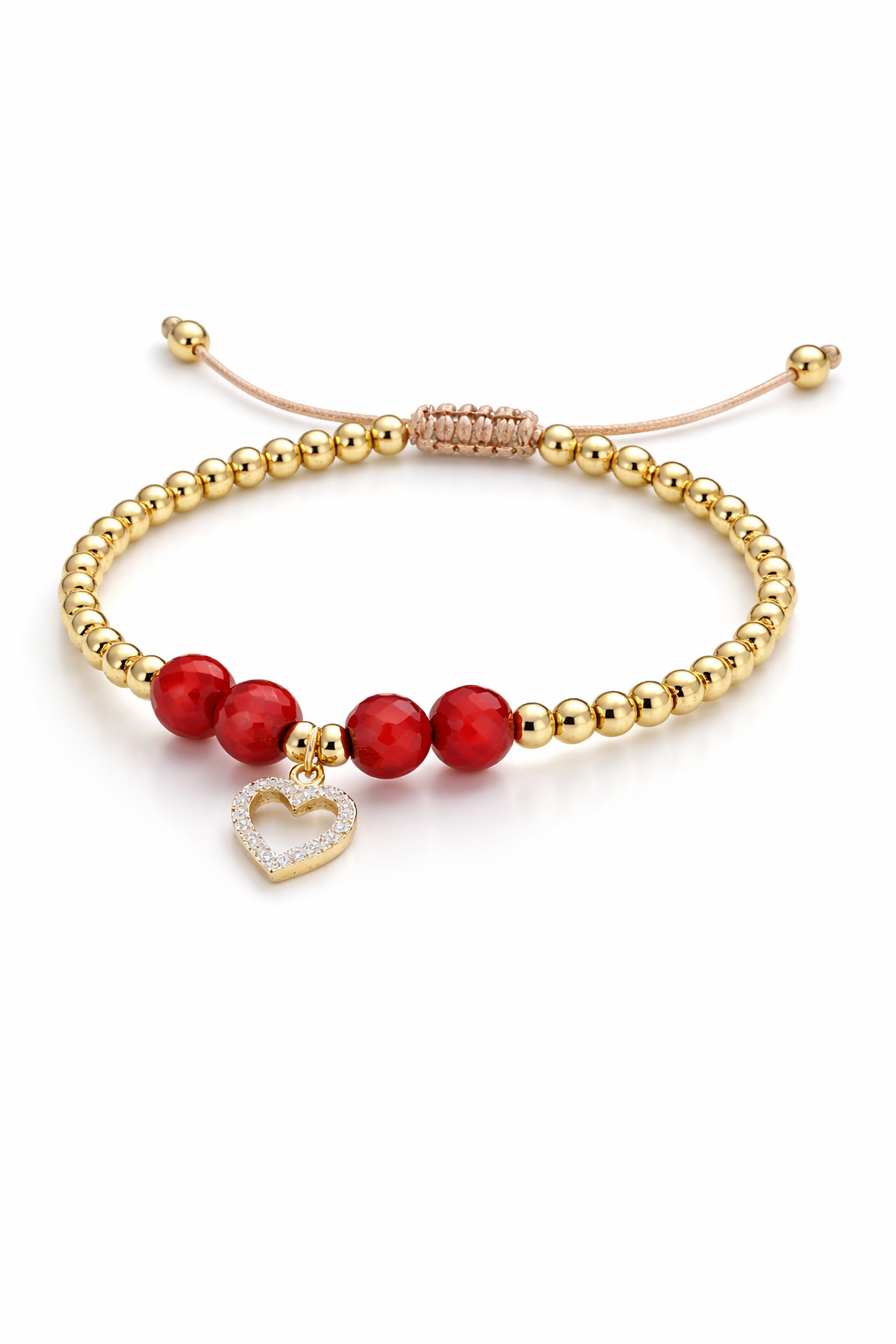 Bracelet Cœur  Perle  Rouge – Douce Passion