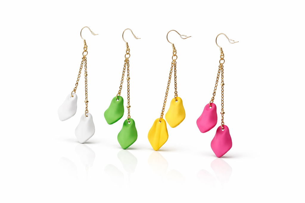 Boucles d’oreilles colorées pétales