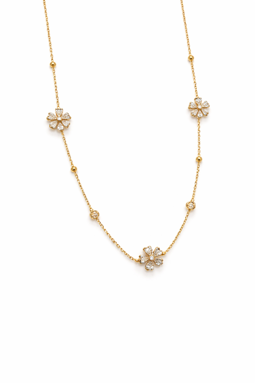 Collier Fleur Éclat de Strass