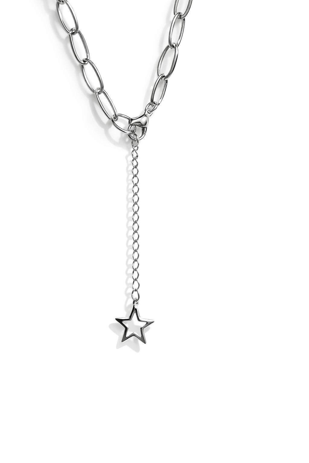 Collier chaîne cœur & perle – Acier inoxydable