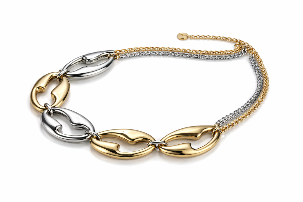 Collier Duo Métallique – Élégance Géométrique