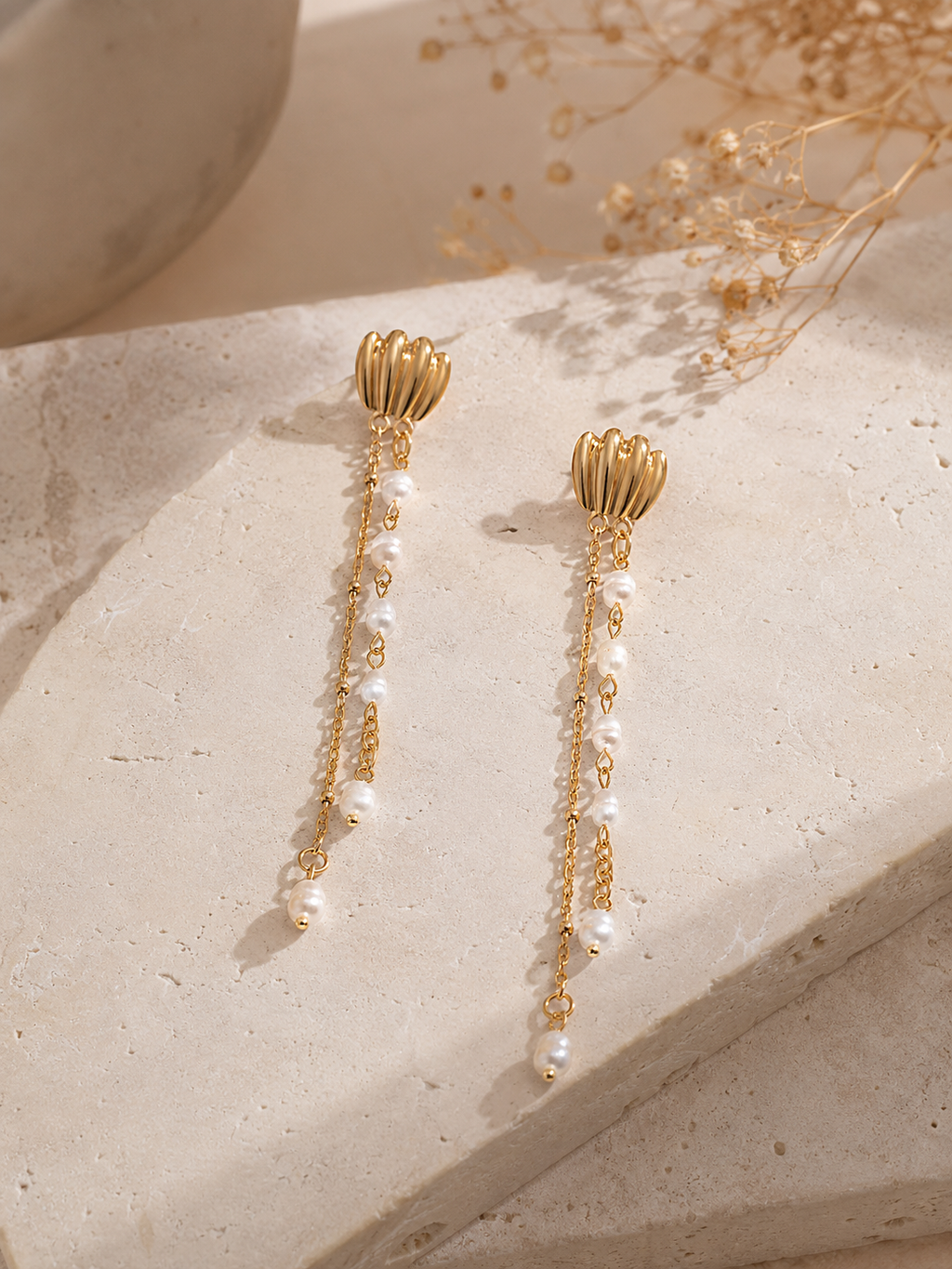 Boucles d'oreilles Perle Nature