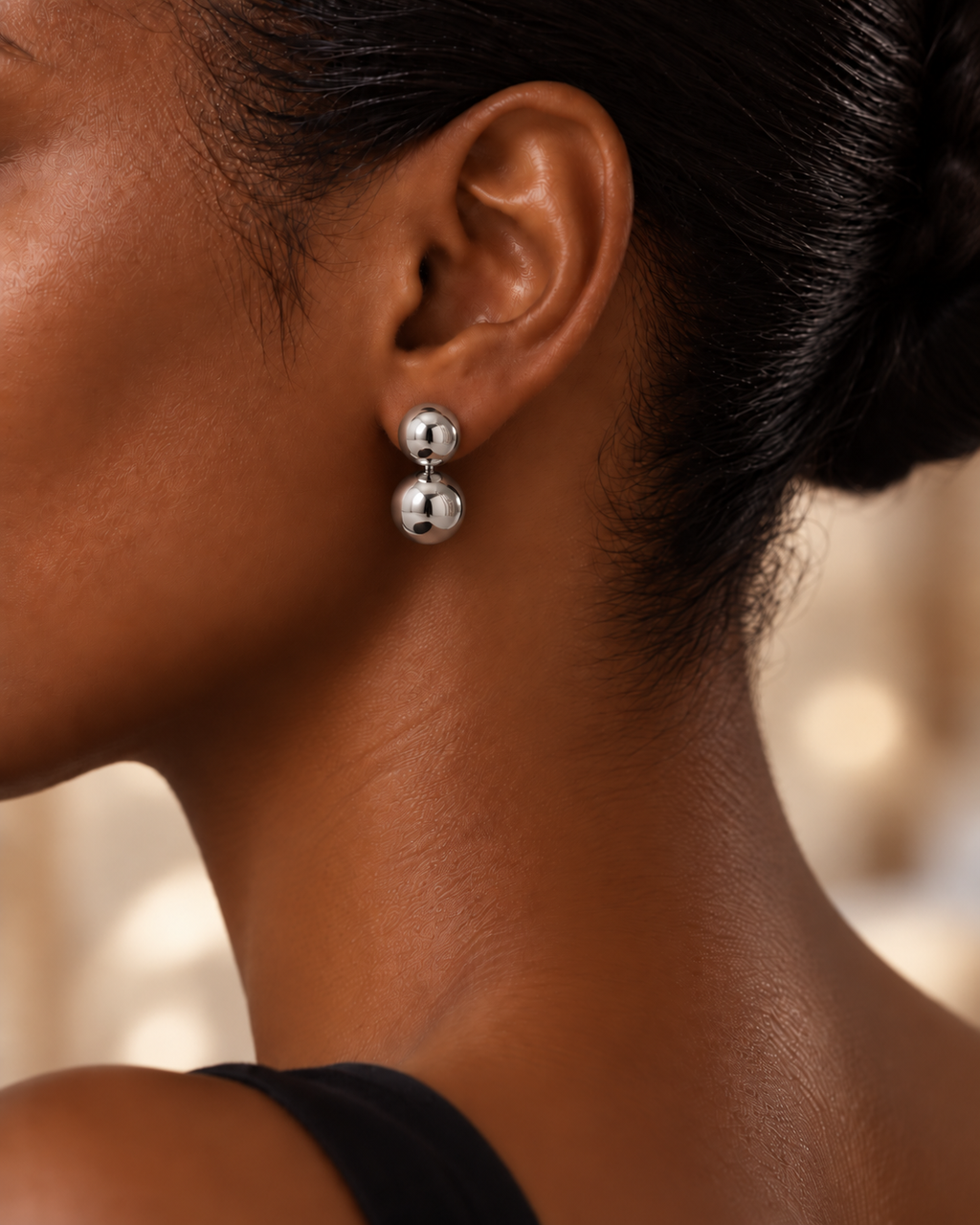 Sphère / Boucles d’oreilles en acier inoxydable