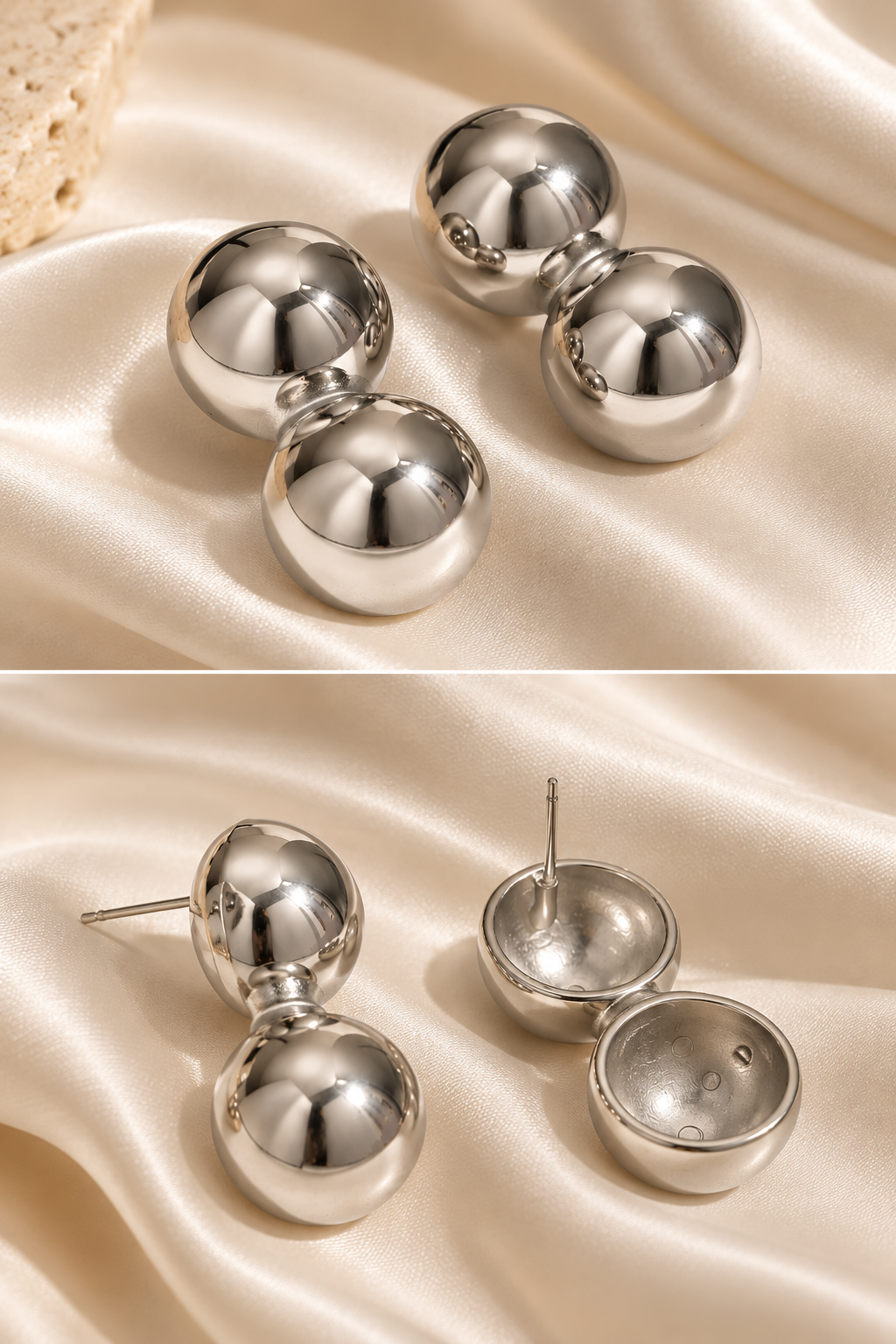 Sphere / Stainless steel earrings