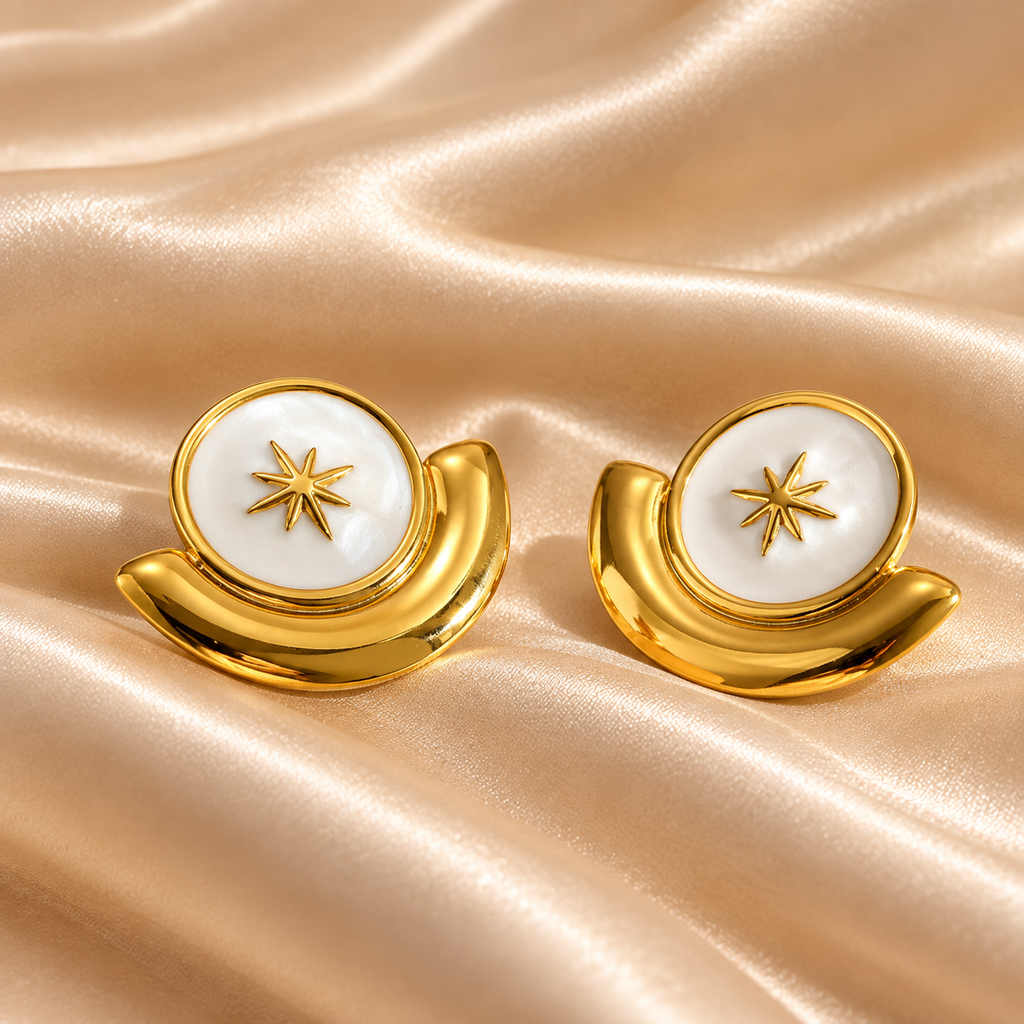Astre / Boucles d’oreilles en acier inoxydable