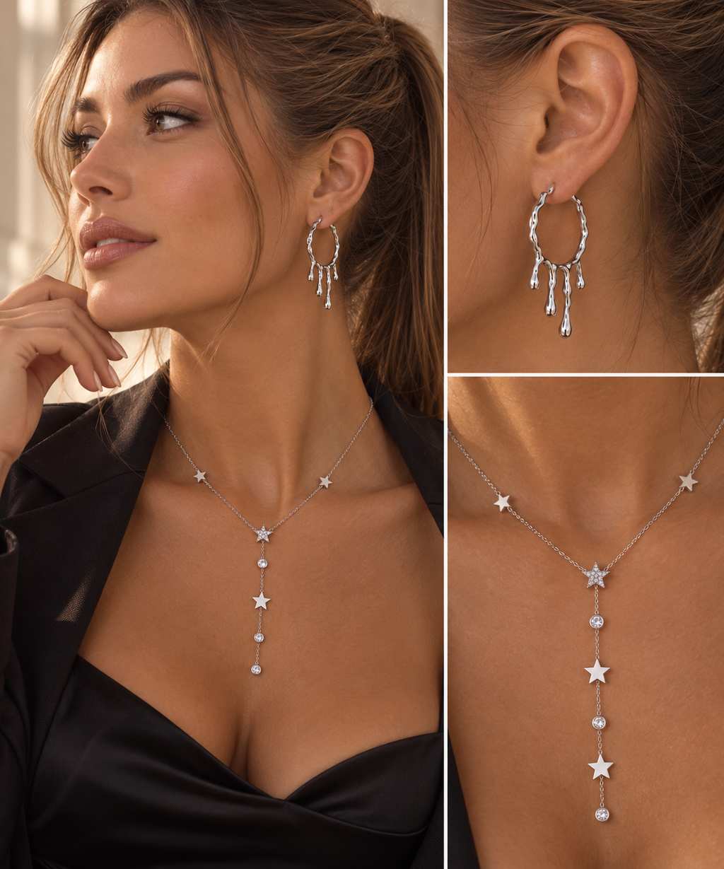 Créole Coulure – Boucles d’oreilles en acier inoxydable