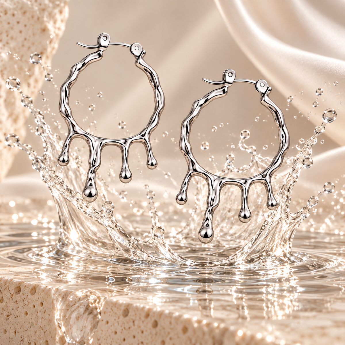 Drip Hoop – Stainless Steel Earrings
