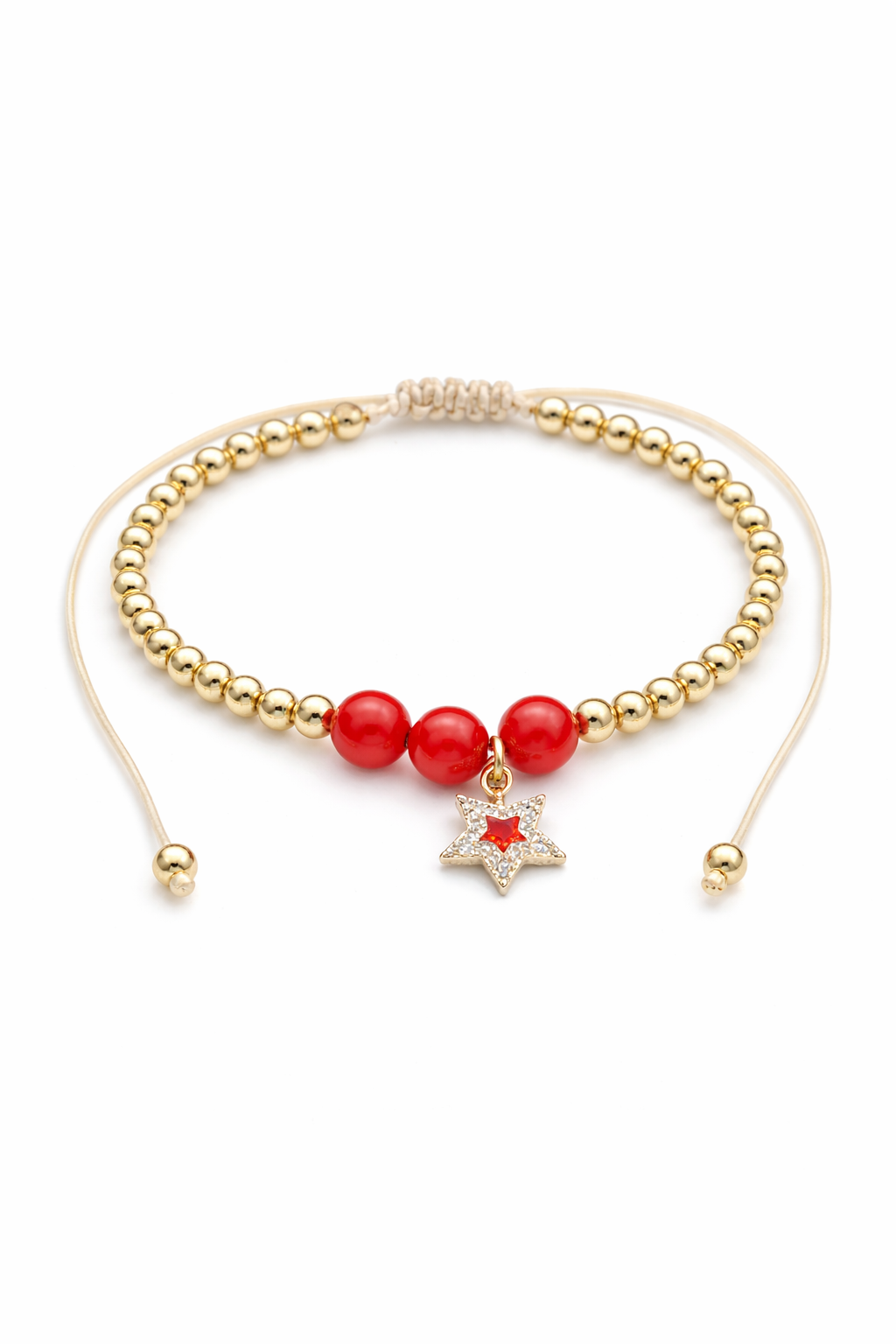 Bracelet Étoile Rouge – Douce Lumière
