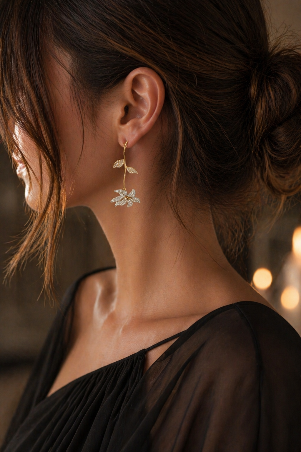 Boucles d’oreilles florales scintillantes – Élégance éclatante