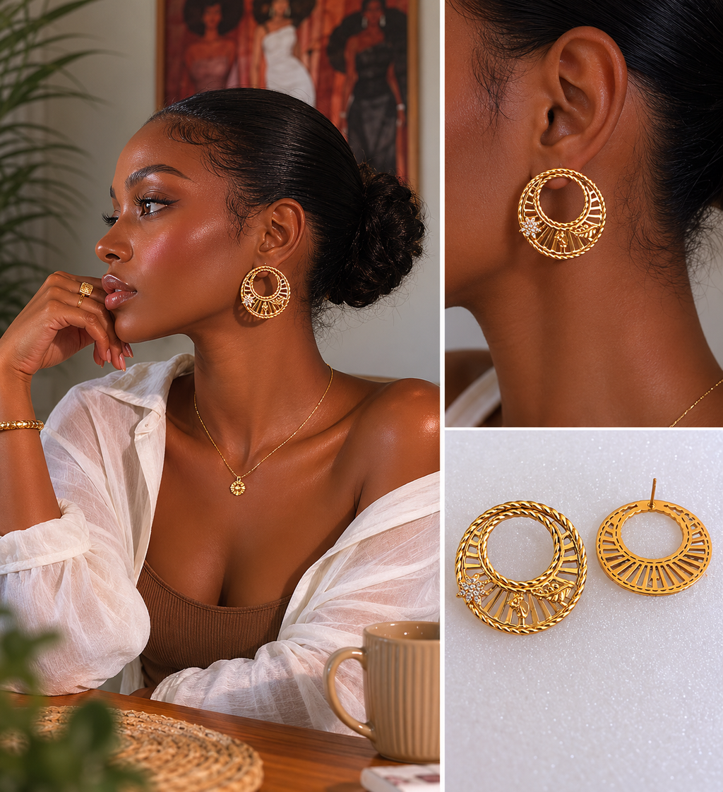 Boucles d’Oreilles Aura Dorée
