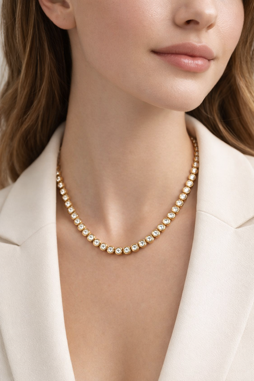 Collier Zircon Doré