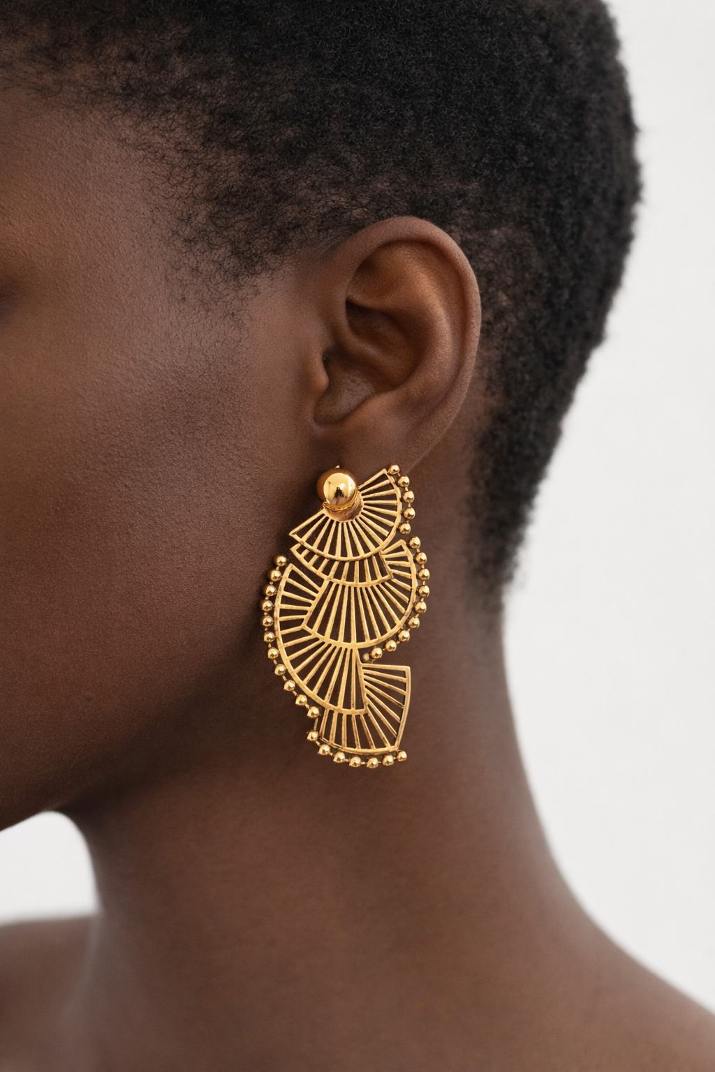 Golden Fan Earrings