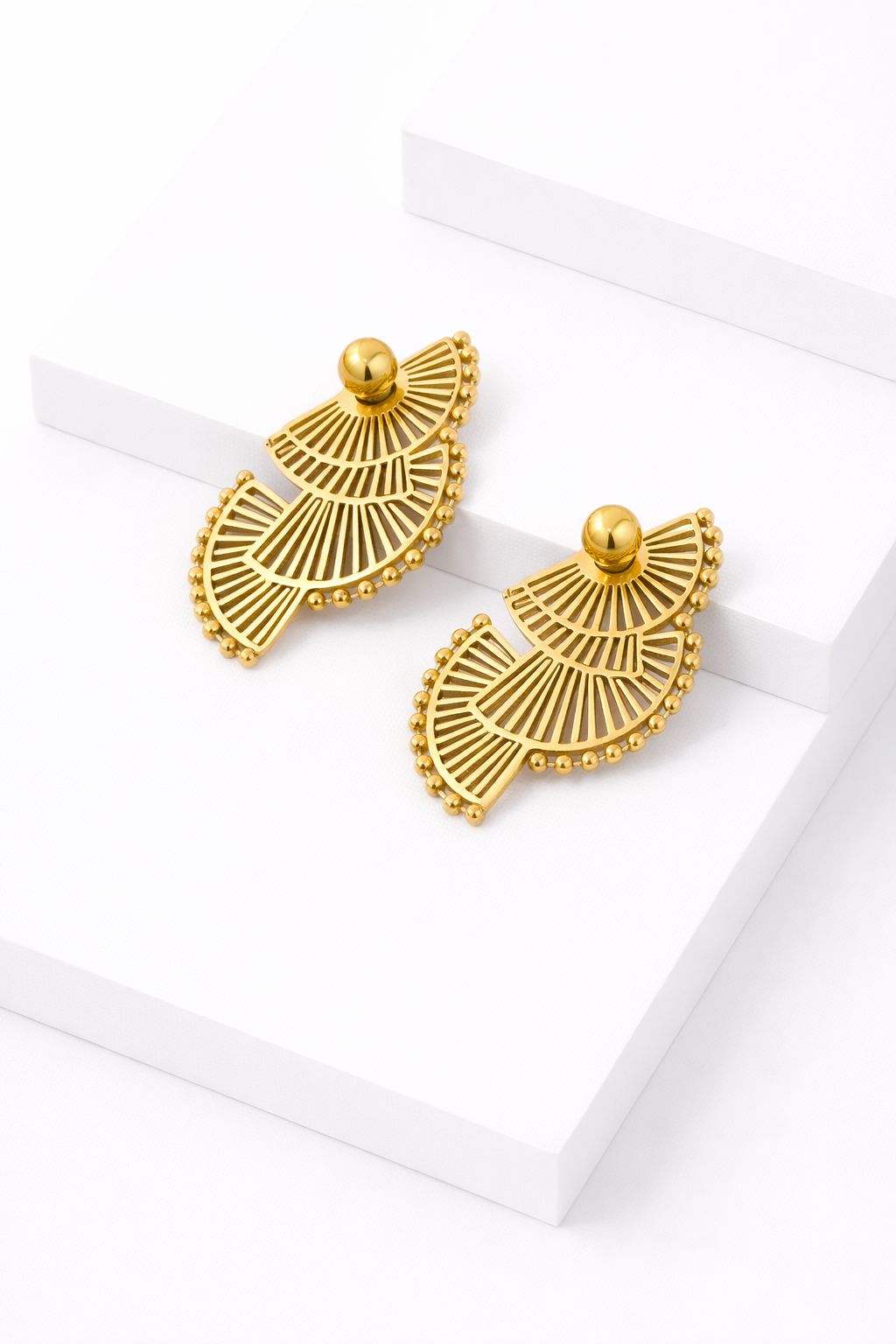 Golden Fan Earrings