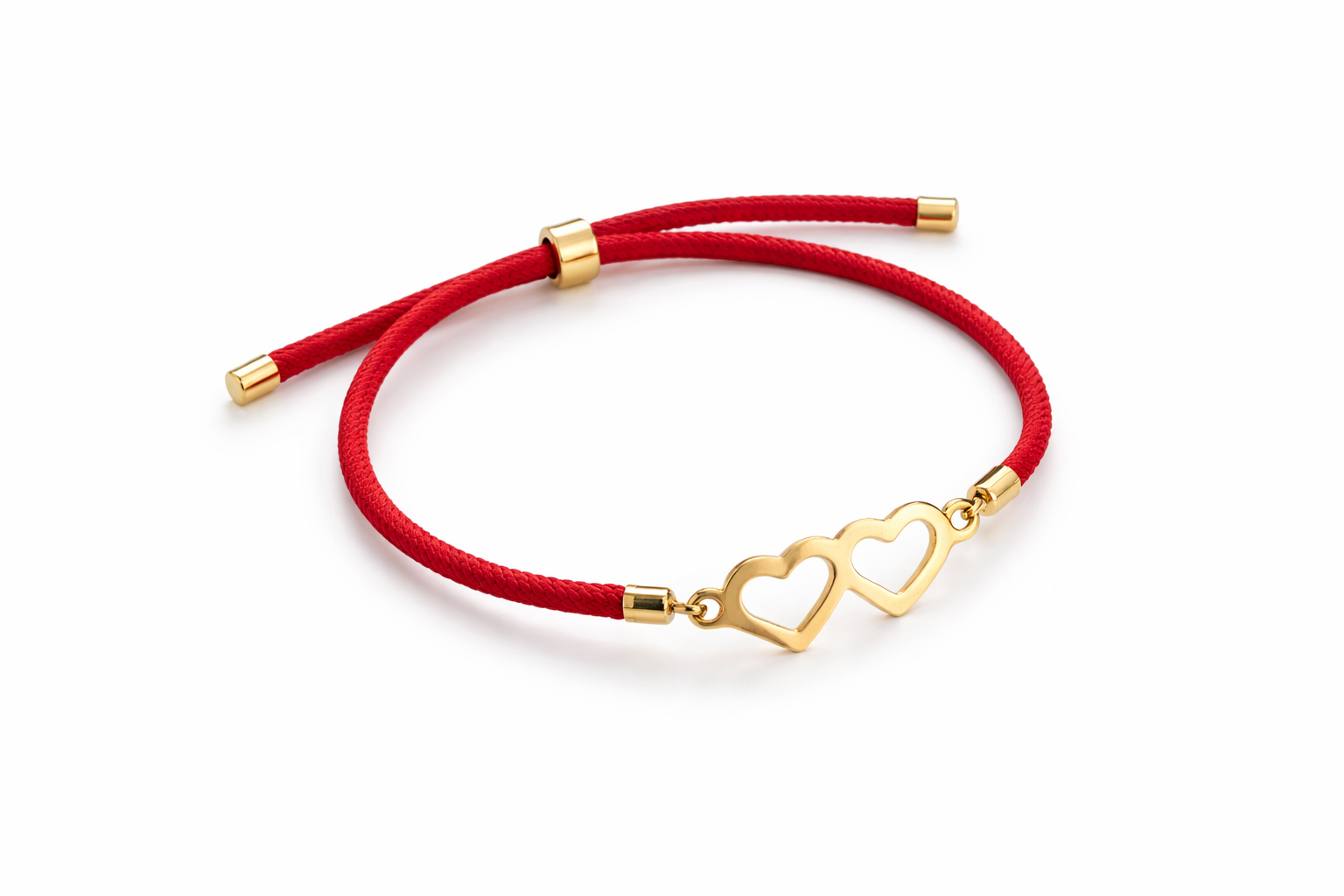 Bracelet cordon rouge cœur