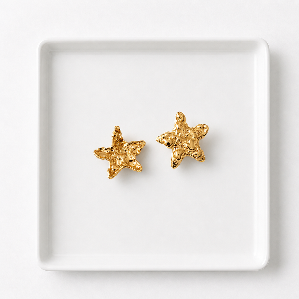 Boucles d’oreilles étoile texturée