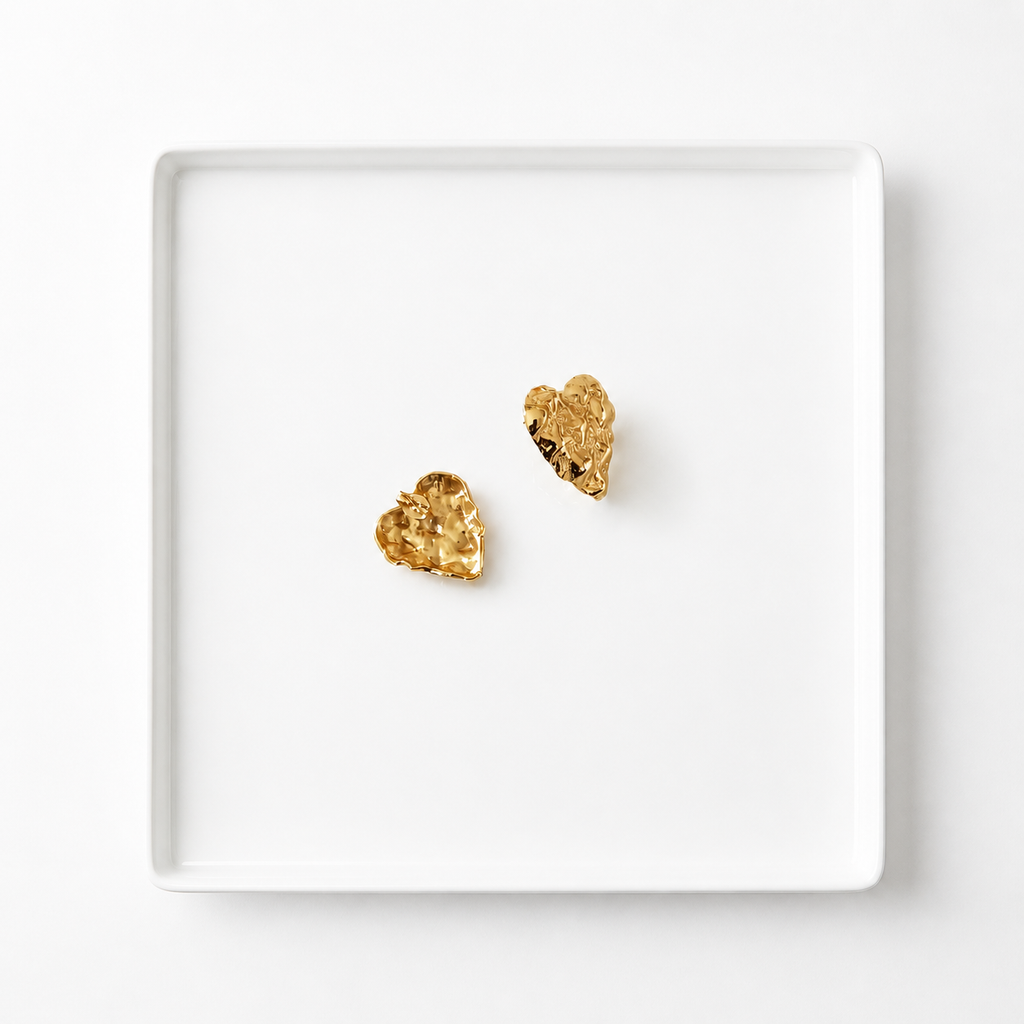 Boucles d’oreilles cœur texturé