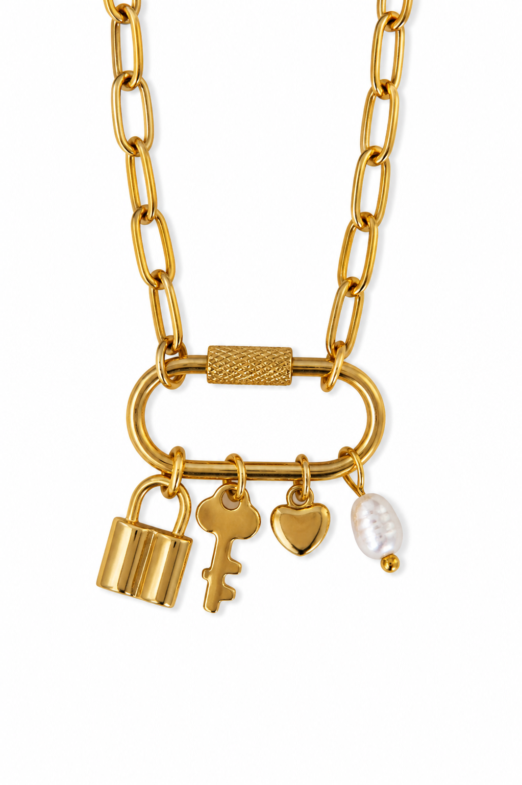 Collier Charms cadenas clé