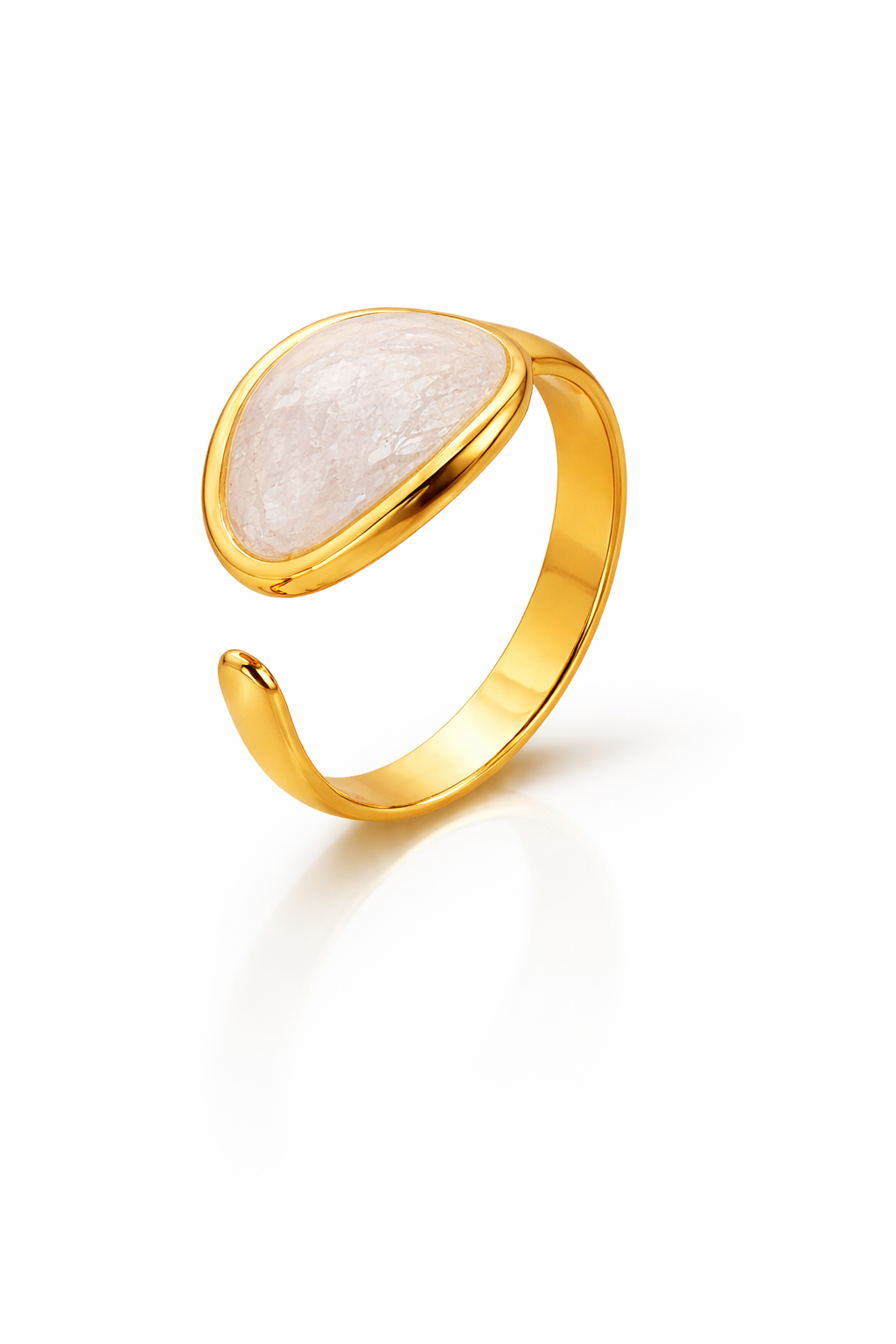 Bague Goutte Nacrée — Pureté Dorée