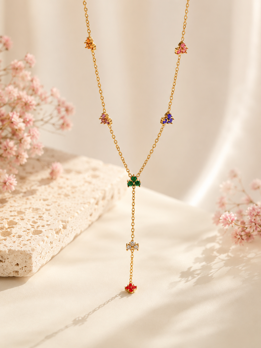 Collier Fleur Arc-en-Ciel