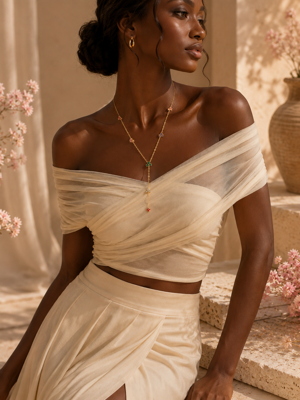 Collier Fleur Arc-en-Ciel
