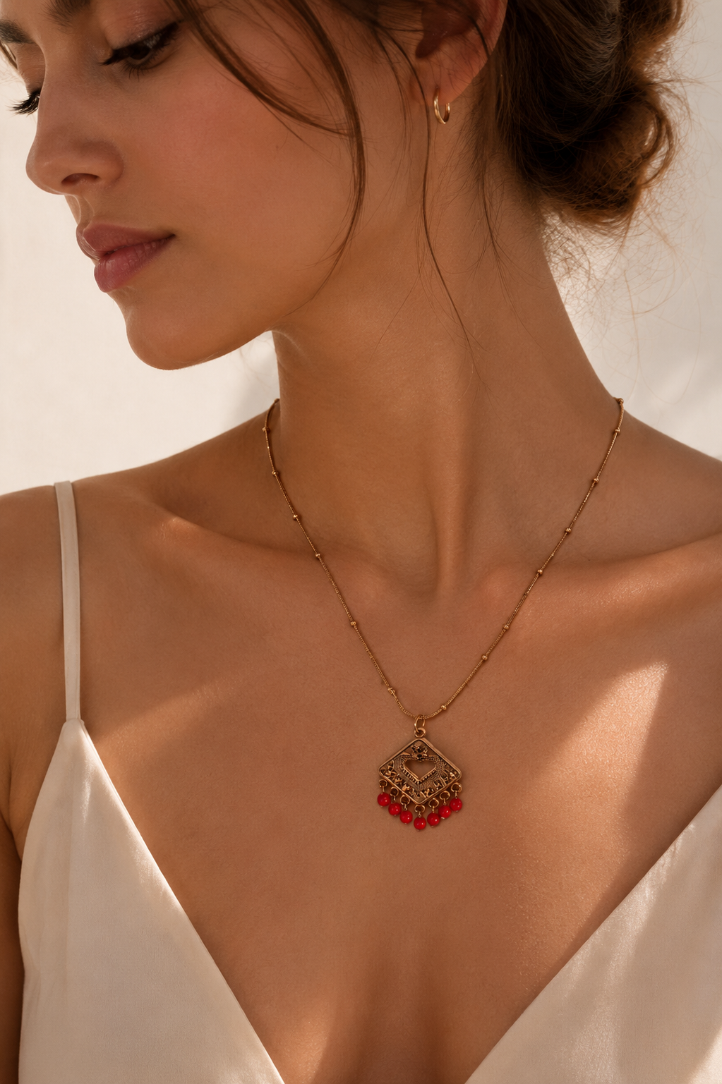 Collier Cœur perlé