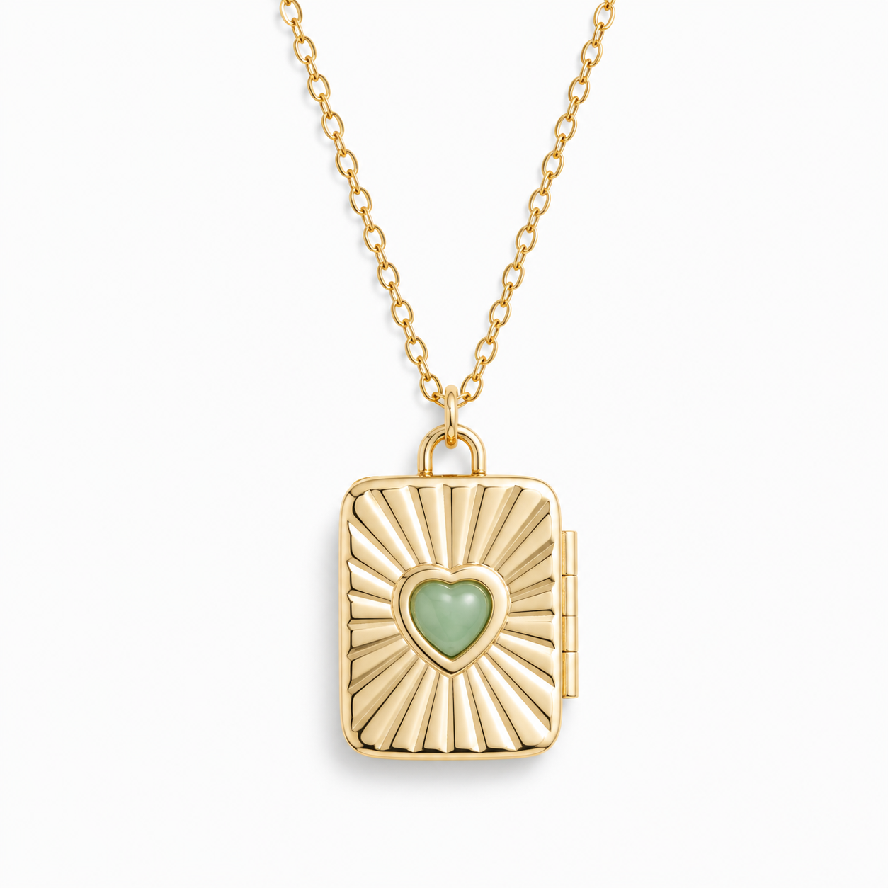 Collier médaillon cœur ouvrant doré