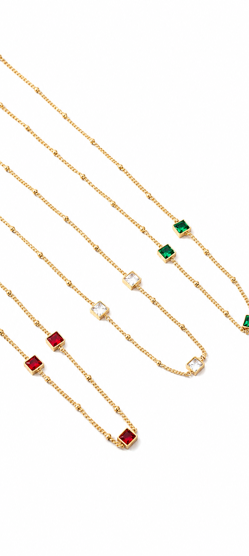 Collier fin en acier inoxydable – Éclat de strass