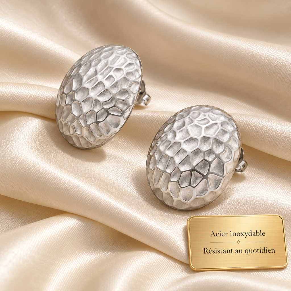 Empreinte / Boucles d’oreilles en acier inoxydable