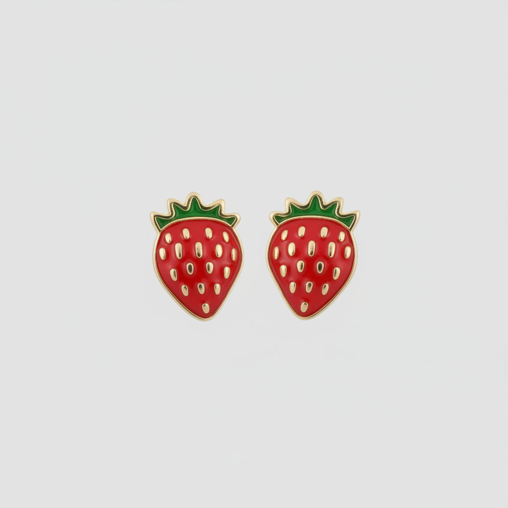 Boucles d’oreilles Fraise Dorée